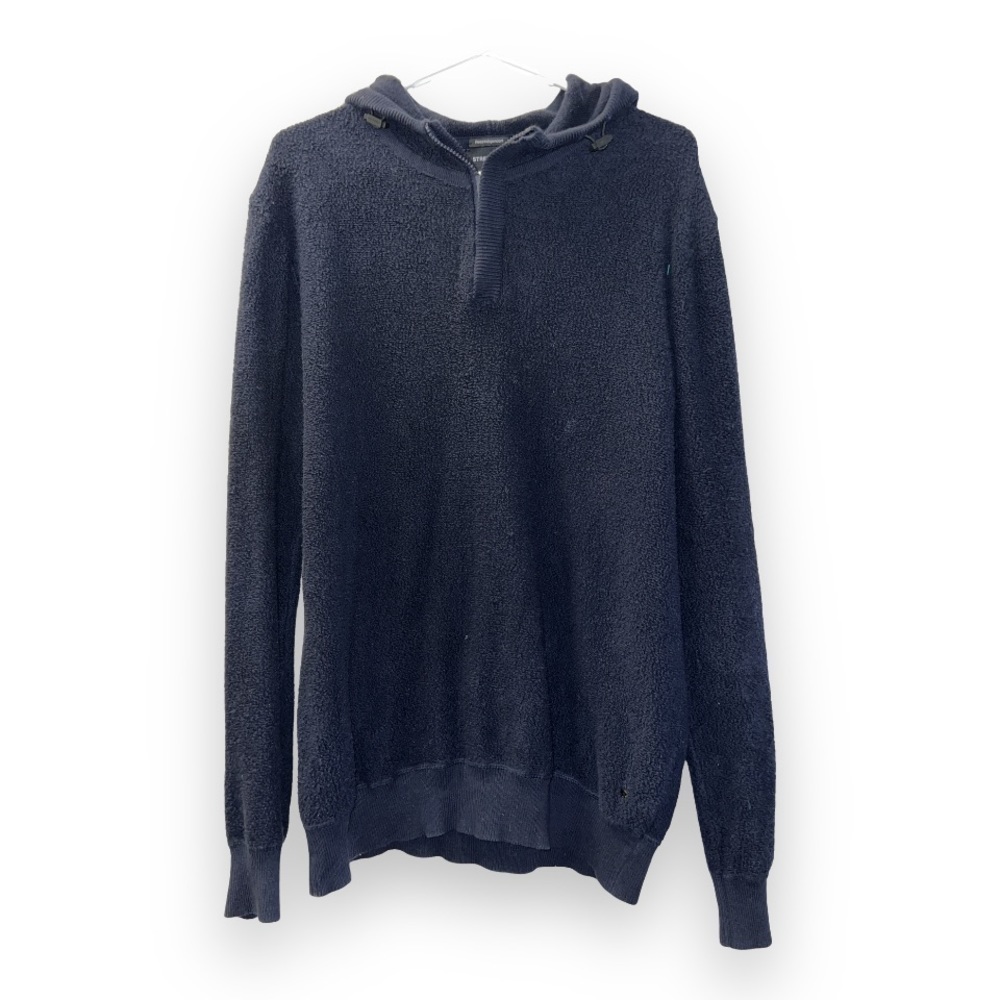 Men's Strellson Navy Blue Long Sleeve Pullover Hooded Sweater size large